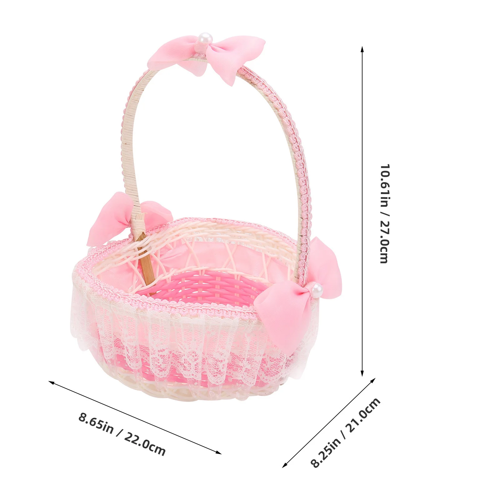 سلة زهور الزفاف على شكل قلب محمولة خفيفة الوزن وقابلة لإعادة الاستخدام لتزيين البتلة وحفلات الزفاف والولائم وتخزين الهدايا التذكارية