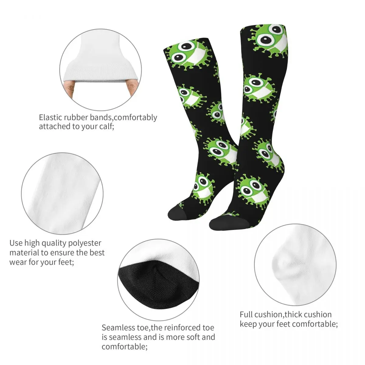 Virus Socken Harajuku Schweiß absorbierende Strümpfe die ganze Saison lang Socken Zubehör für Unisex Weihnachts geschenke