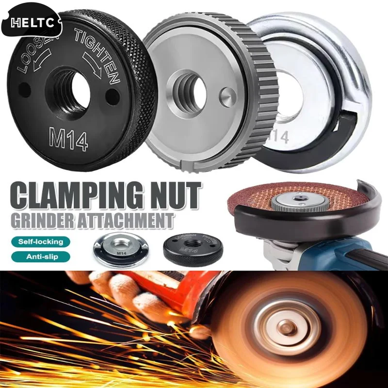 

1 шт. M14 угловая шлифовальная машина с резьбой, самоблокирующаяся нажимная пластина, черная быстроразъемная фланцевая гайка, зажимной патрон, инструменты, детали 1 шт.