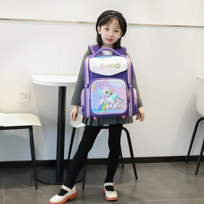 2023 New School Bags For Girls Boys Primary Student Shoulder Orthopedic Backpack Grade 1-5 Large Capacity Kids Gift Mochila