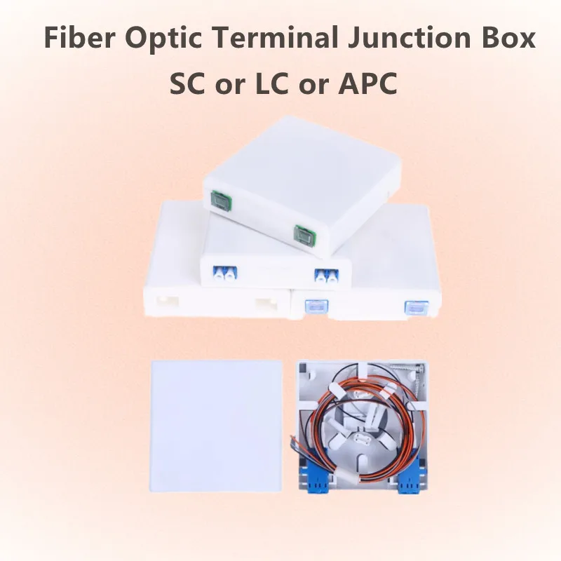 1pcs New 86 Information Panel Fiber Optic Terminal Junction Box SC LC Adapter 2 Core Fiber Optic Combination Optical Splice Box