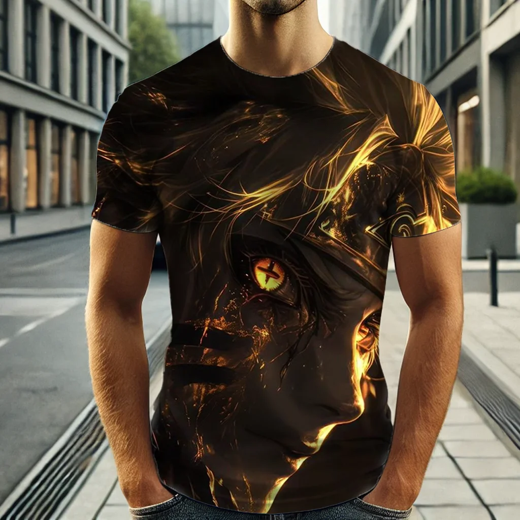 (MINISO) camiseta 3d de Anime japonés Naruto para hombres, camiseta de manga corta para niños, camiseta de manga corta para niños, camiseta para hombres, ropa