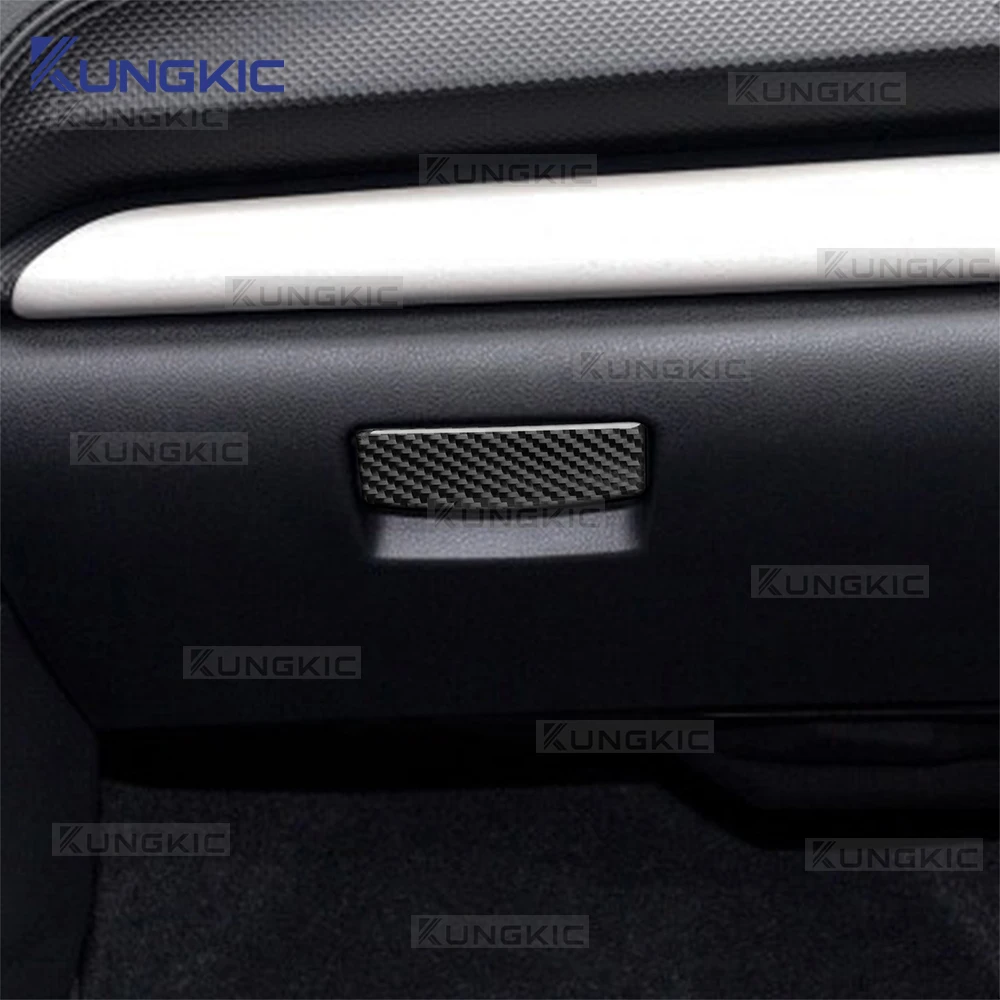 For Subaru Forester SK 2019 2020 2021 2022 2023 2024 Real Soft Carbon Fiber Car Passenger Co-Pilot Box Switch Trim Sticker view 3