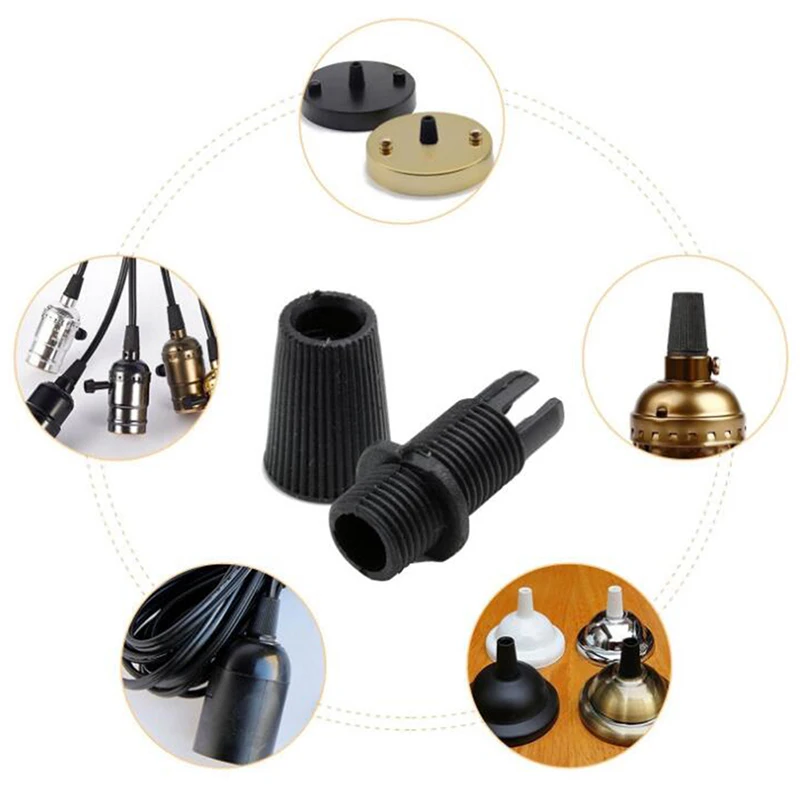 10PCS Plastic Cable Grip Clip Wire Cord Grip Cloth Pendant Light Lamp Socket Retro Ceiling Rose Lighting Accessories