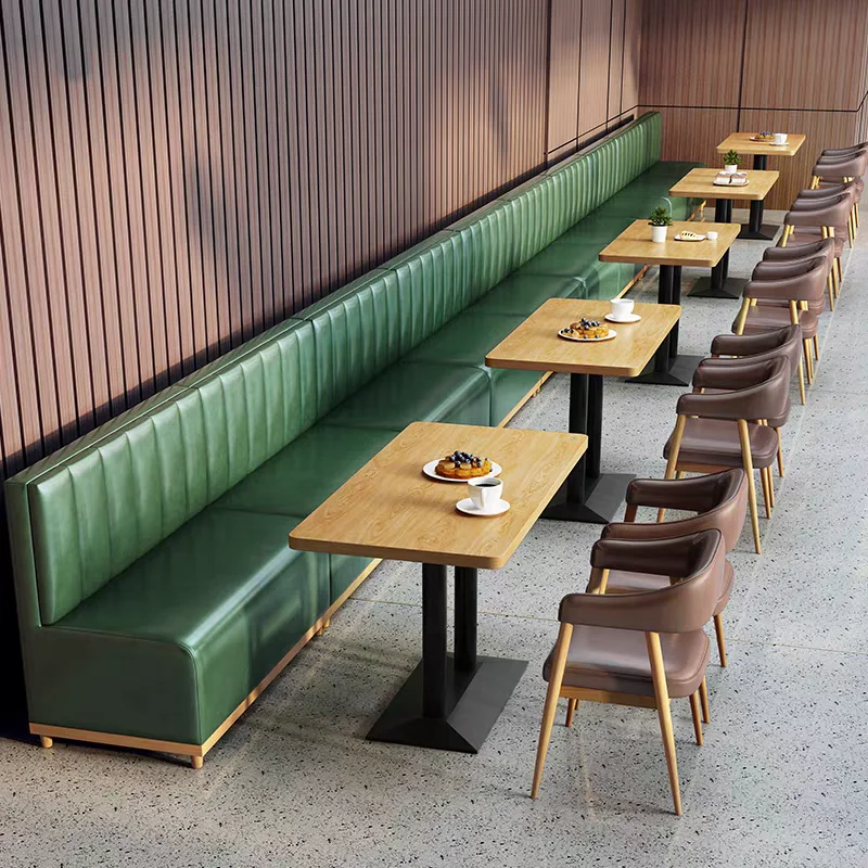 Modern Design Restaurant Furniture Set Customized Colorful Wooden Dining Table with 4 Chairs for Coffee Shops