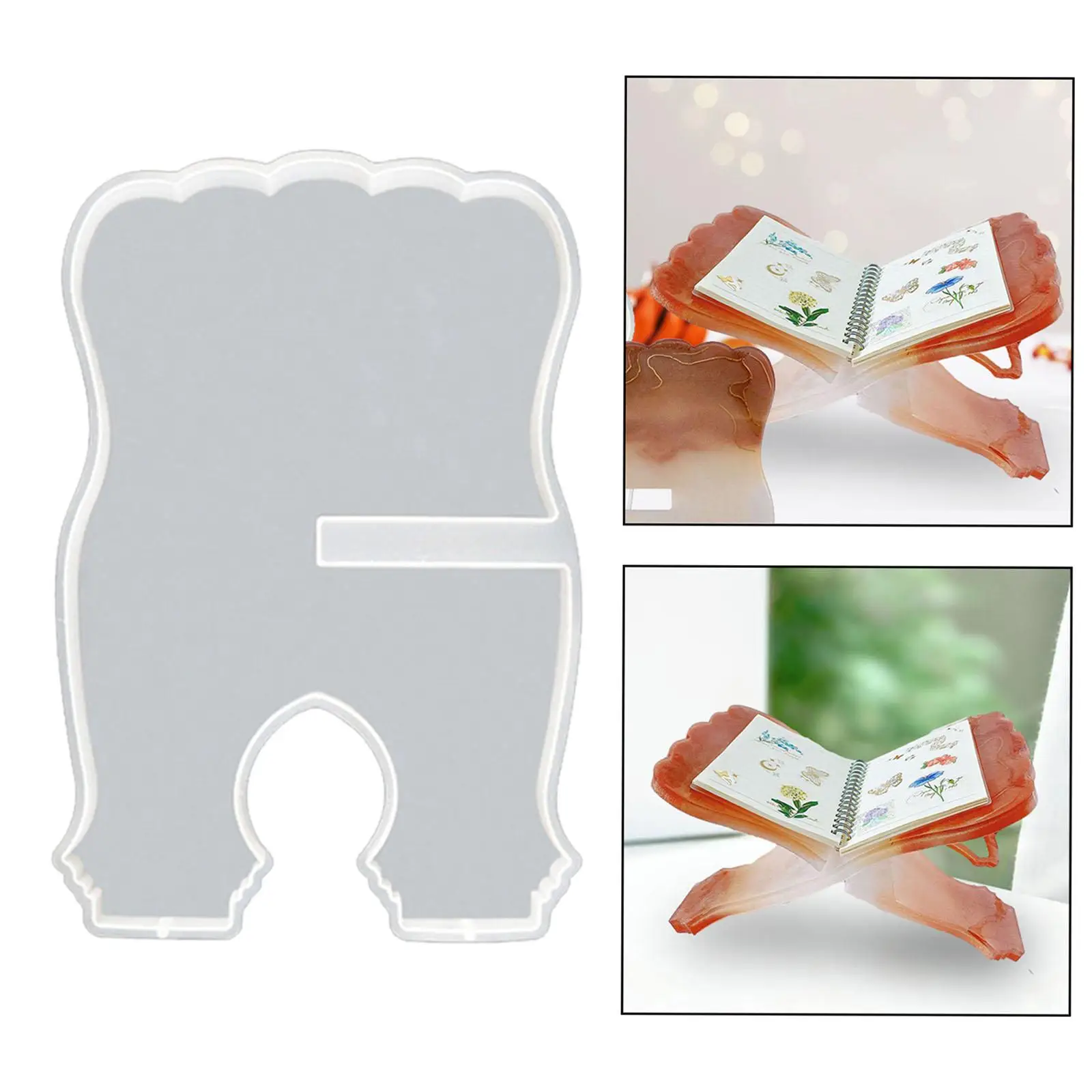 DIY Book Holder Model for Resin, Silicone Model for Book Reading Rack, Epoxy Resin Casting for Office Kitchen