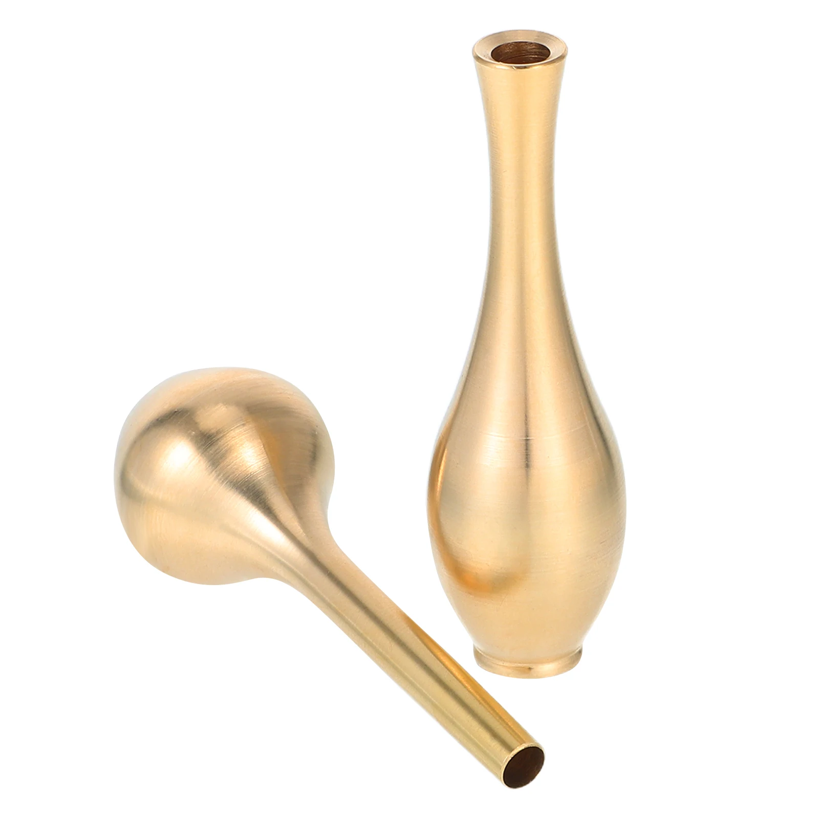 

2pcs Brass Mini Flower Vase Miniature Decor Tiny Incense Holder Vintage Style Living Room Tea Party Decor Small