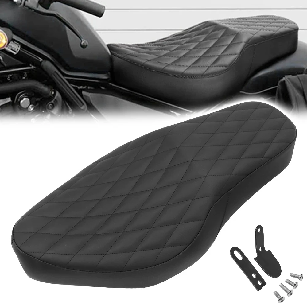 Motorcycle Two-Up Seat Front Rear Driver Passenger Leather Seat Cushions for Honda Rebel CMX 500 CMX 300 2017-2026