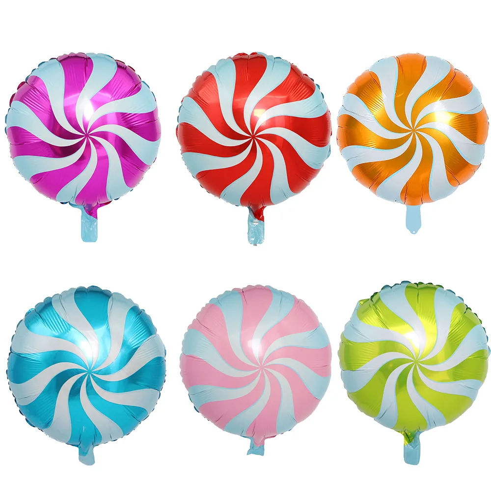 Ballons en feuille d'aluminium colorés, bonbons, sucette, moulin à vent, mariage, décoration de fête d'anniversaire, baby shower, jouet pour enfants, 5 pièces, 10 pièces