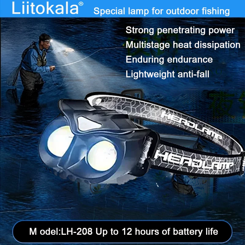 LiitoKala LT-208 ضوء قوي البومة الإضاءة المصباح يلوحون حزام التعريفي تطبيق مغناطيسي قوي مع البطارية