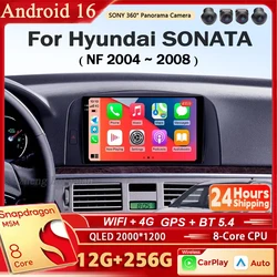 Android 16 For Hyundai SONATA NF 2004 2005 2006 2007 2008 Carplay Car Radio Multimedia Player GPS Navigation BT DSP NO 2DIN DVD