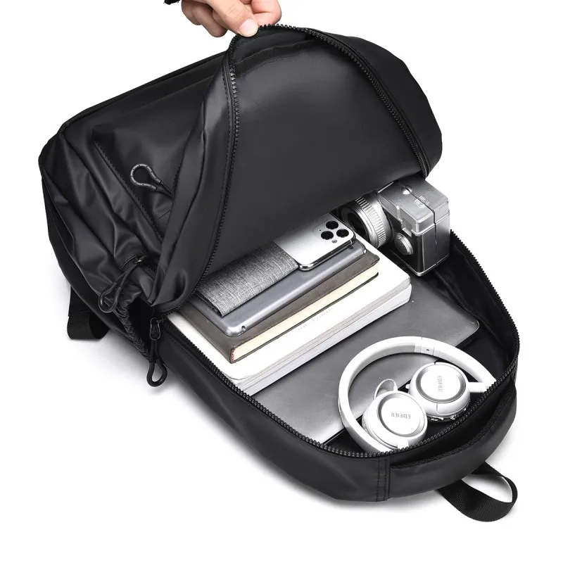 حقيبة ظهر كاجوال بسيطة للرجال، حقيبة كمبيوتر 15.6 بوصة، سعة كبيرة، جيوب متعددة، مقاومة للرذاذ، حقيبة ظهر للطلاب،