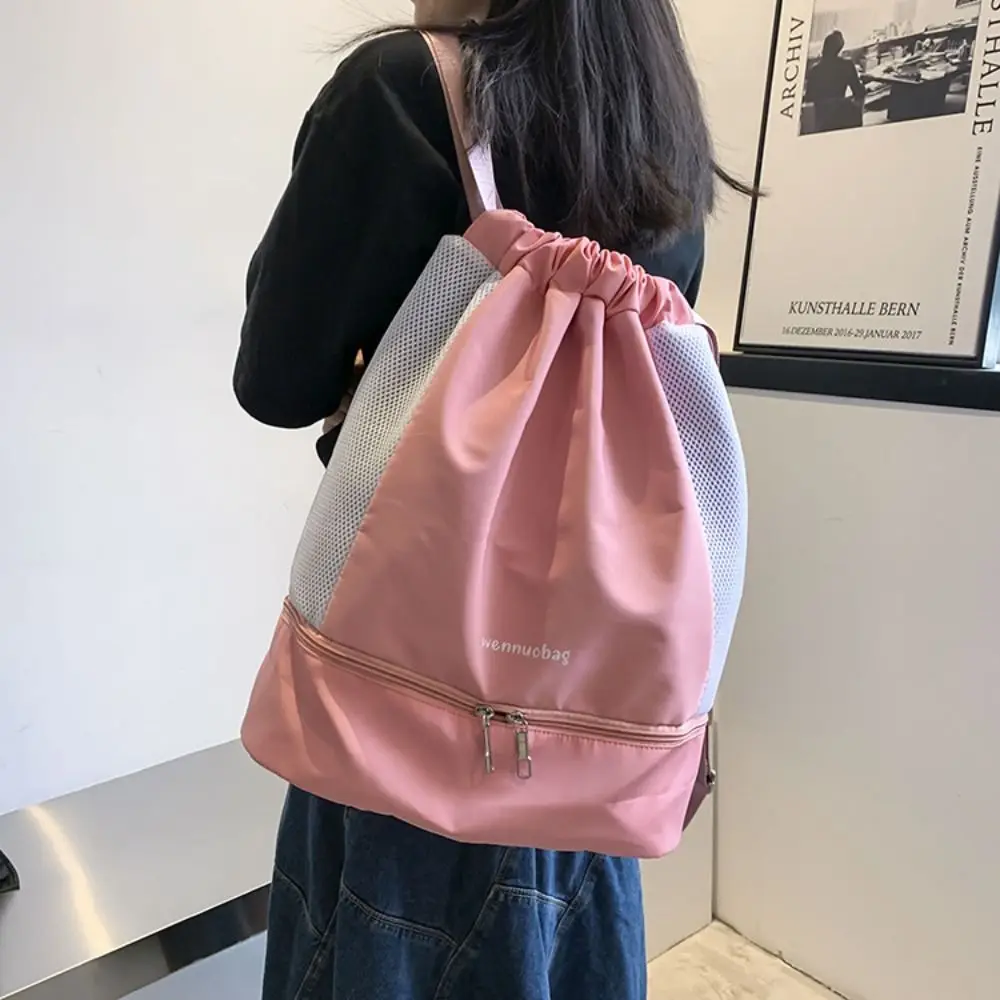 Durable Fashion Oxford Drawstring Backpack Casual Cinch String Fitness Bag Water-Resistant Large Capacity Travel Bag School