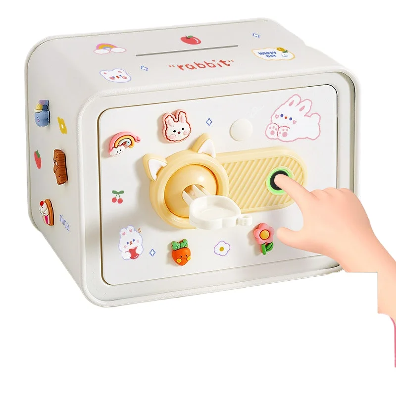 Caja de ahorro infantil, regalo para niños, caja fuerte de entrada solo sin salida, con contraseña