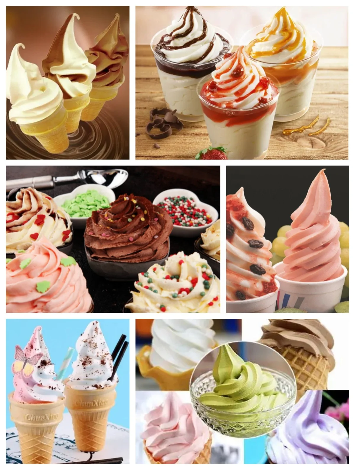 Tabletop Promotion Price Three Flavors Soft Ice Cream Machine Soft Sundae Ice Cream Making Machine with Airpump