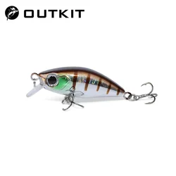 OUTKIT 1pcs Fishing Lure Minnow 4.8g Sinking Artificial Bait 3D Eyes Plastic Wobblers Tackle Pesca Far-casting Magnet System
