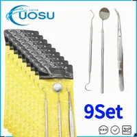 Kit de espejo Dental para laboratorio de odontología, herramienta de selección de dentistas, escalador de dientes, materiales dentales, 3 piezas por juego, 9 juegos