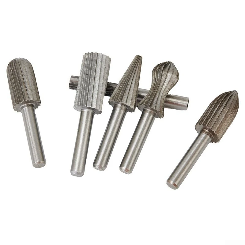 ABAE-6PCS Set Gerinda Karbida, Gerinda Tungsten Karbida Ukiran Halus, Mata Gerinda Ukiran File Putar Bur Karbida