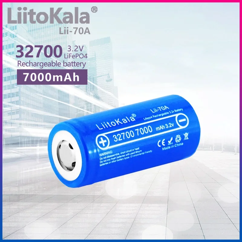 1-30pcs LiitoKala Lii-70A 3.2v 32700 7000mAh lifepo4 rechargeable battery cell 5C discharge battery for Backup Power flashlight