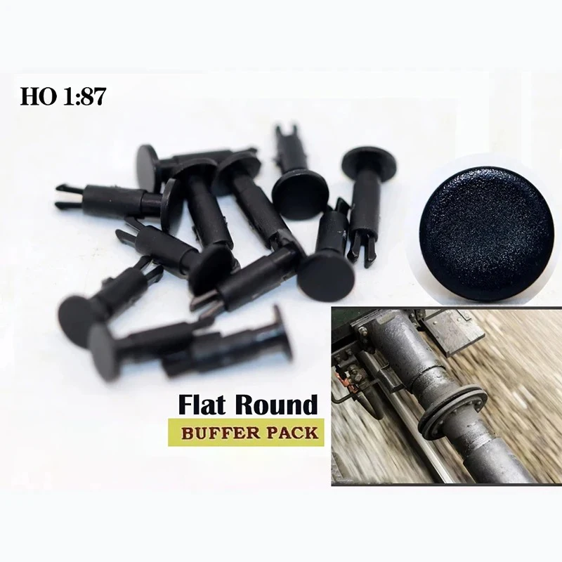 HO Scale 1:87 Train Carriage Buffer Flat/Buffer Arced Buffer Head Simulation Train Model Parts