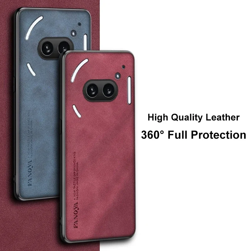 For Nothing Phone 2A Case Luxury PU Leather Phone Case For Nothing Phone2A 5G Back Cover Matte Silicone Shockproof Protection