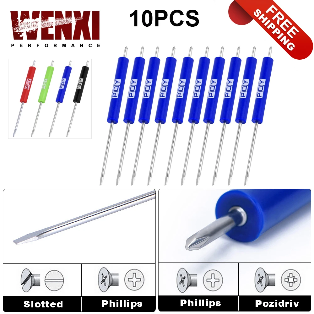 Free Shipping 10pcs Car Garage Pocket Screwdriver Set Double End Phillips & Slotted Nut Hand Tool Engineer  Improvement