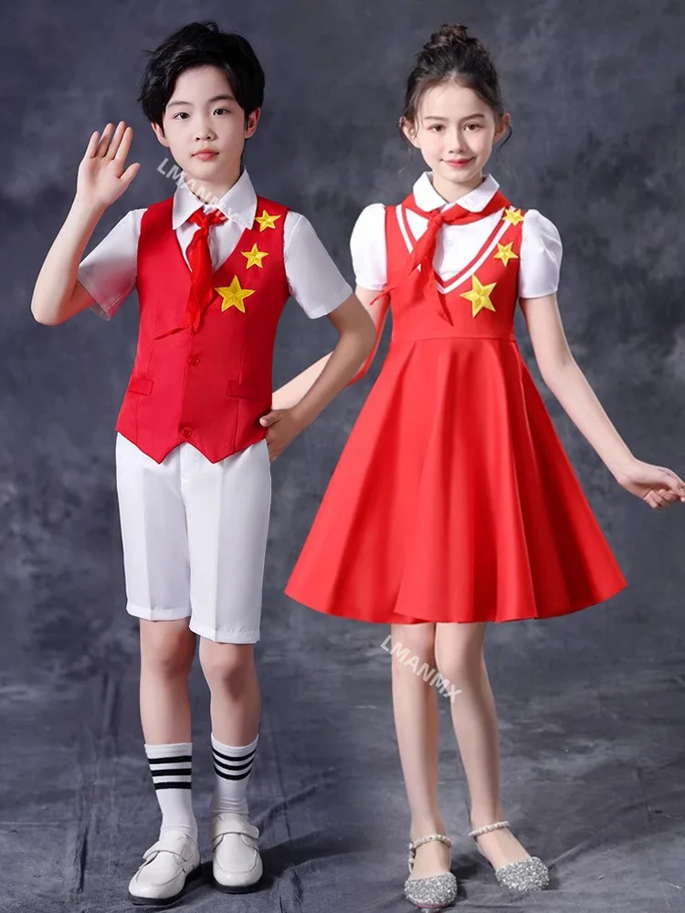 

Детские костюмы для хора, декламация поэзии, поющая патриотическая красная звезда, национальные костюмы для выступлений