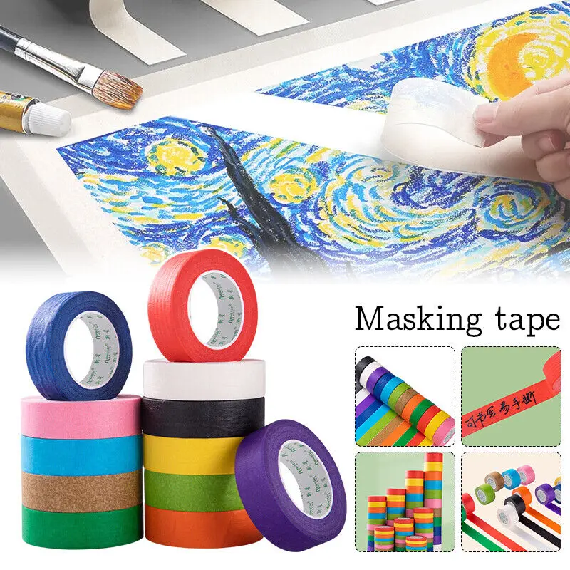 15m Length White Paper Adhesive Masking Tape Handwritten Protect Wall Painting Drawing No Trace Masking Tape Office Supplies