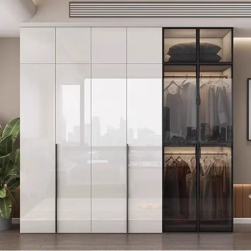 خزانة غرفة النوم الأوروبية عالية الجودة، خزانة ملابس فاخرة حديثة، منظم خشبي