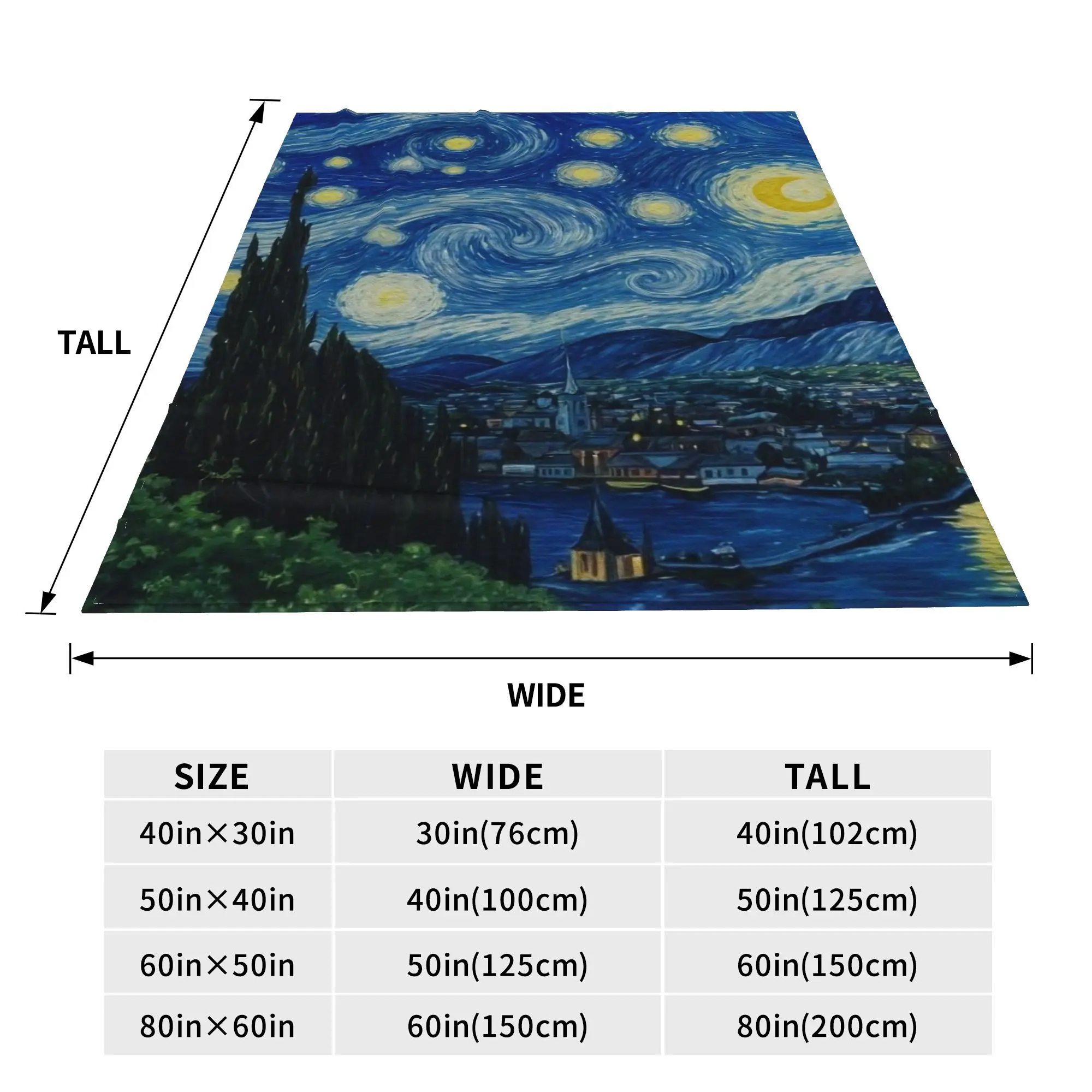 Vincent Van Gogh Starry Night Star Famous oil Painting Blankets Flannel Throw Blanket for Couch Bedding Outdoor Throws Bedspread