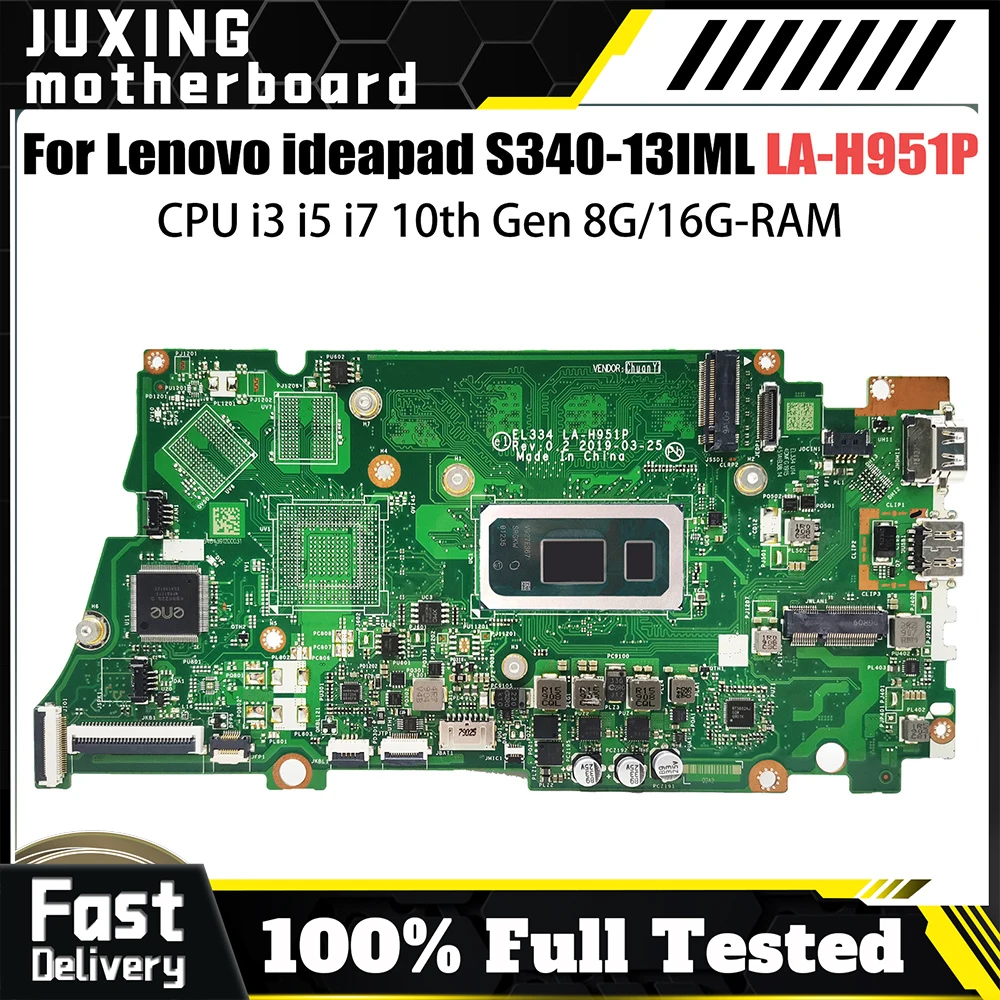 

LA-H951P For LENOVO Ideapad S340-13IML LA-H951P Notebook Motherboard i3 i5 i7 CPU tested Laptop Mainboard
