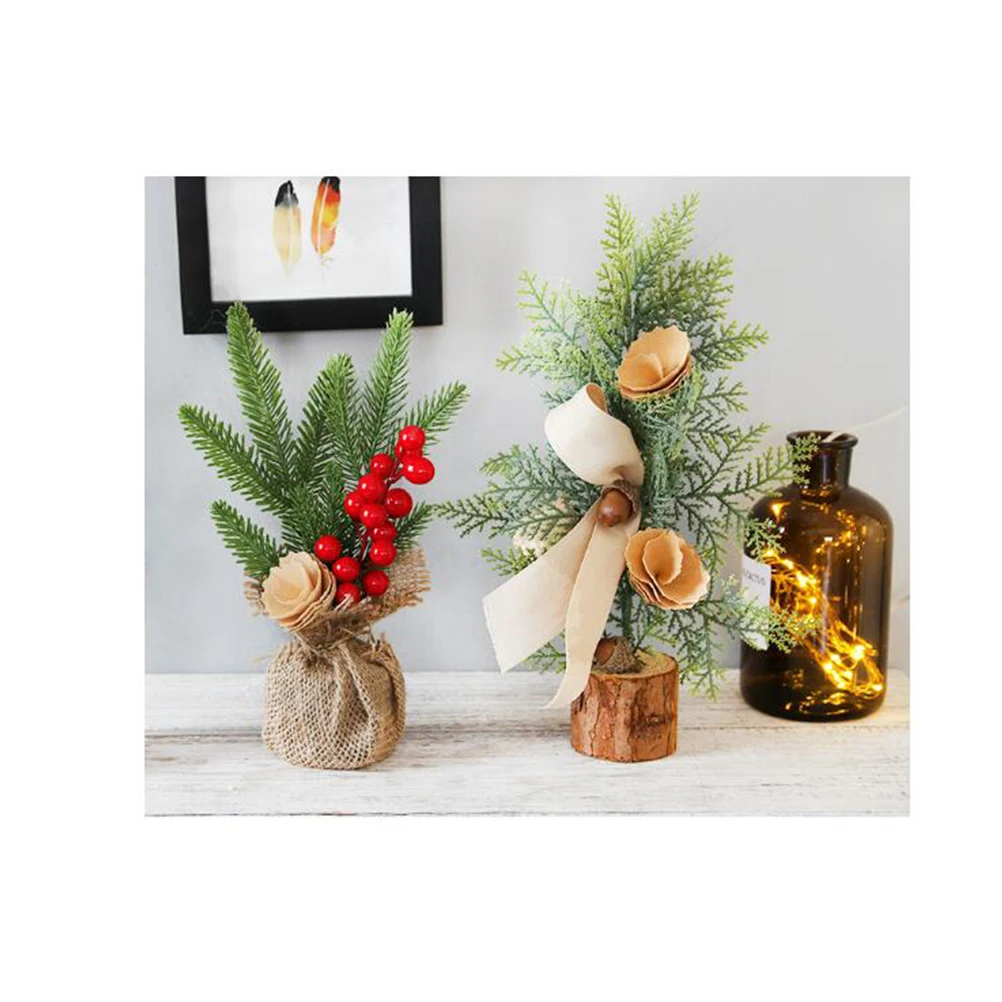 

Mini Christmas Tree 31CM Lightweight PVC Fabric Tabletop Decor Festive Holiday Home Ornament Small Artificial