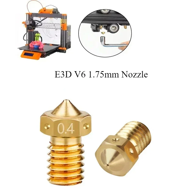 

1.75mm X 0.40mm/0.3mm Extra CNC Brass Nozzle Accessory for E3D V6 Hotend TitanJ Plus MK3S+ Mini I3 Mk3s Bpr3s Caldigit Ts3 Clone