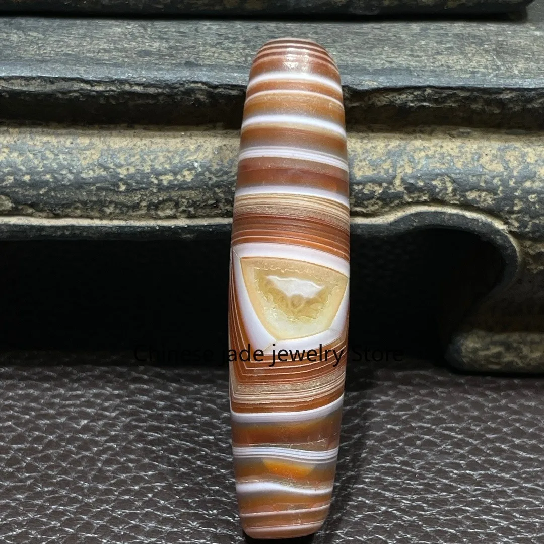 Tibetan Nepalese Himalayan Ancient agate Old Dzi Talisman 1 eye Bead Amulet 2