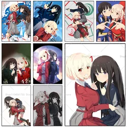 1PC Anime Lycoris Recoil Poster Self-adhesive Art Waterproof Paper Sticker Coffee House Bar Room Wall Decor