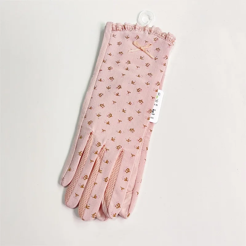 Women\'s Lace Thin refers to the anti-slip touch screen hand handguard  driving cycling Summer Ice Silk Sunscreen Gloves