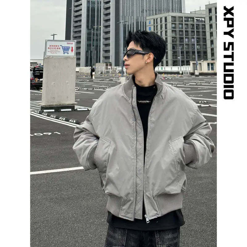 High Street Versatile Casual Stand Collar Oversized Pilot Jaet Street Sle Warm American Coat for Youth Spring Autumn