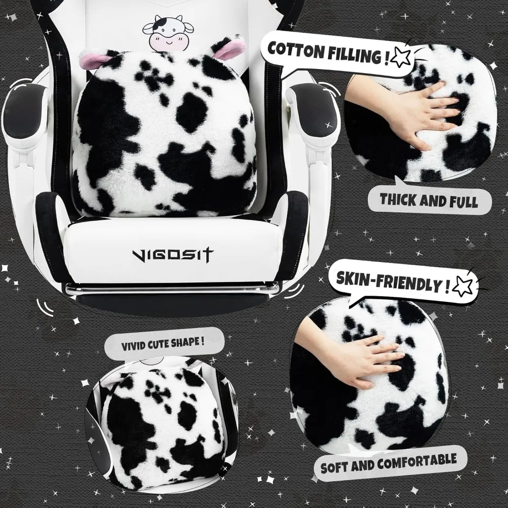 كرسي ألعاب مريح من جلد البولي يوريثان مع ميزات قابلة للتعديل للأطفال والكبار، كرسي مكتب دوار 360 درجة، كرسي مكتب للاعبين #4