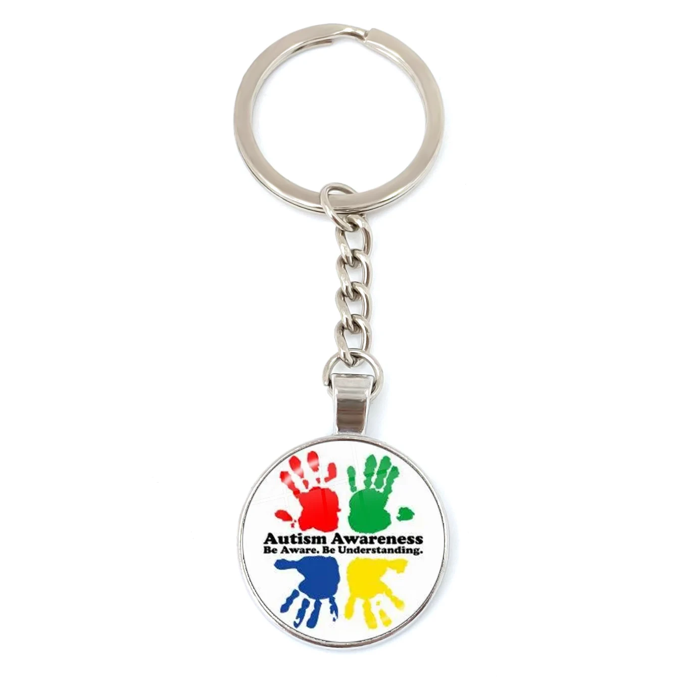 Autism Colorful Puzzle Tree Symbol Keychain Take Care Of Autism Spread Love Key Chain Ring Jewelry Accessories