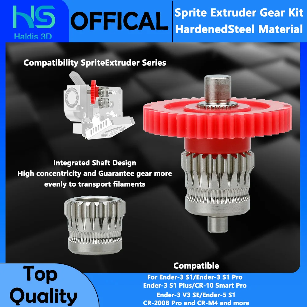 Sprite Extruder Gear Kit for Ender-3 S1/CR-10 Smart Pro Integrated Shaft Hardened Steel Wear Resistant 3d Printer Accesoires