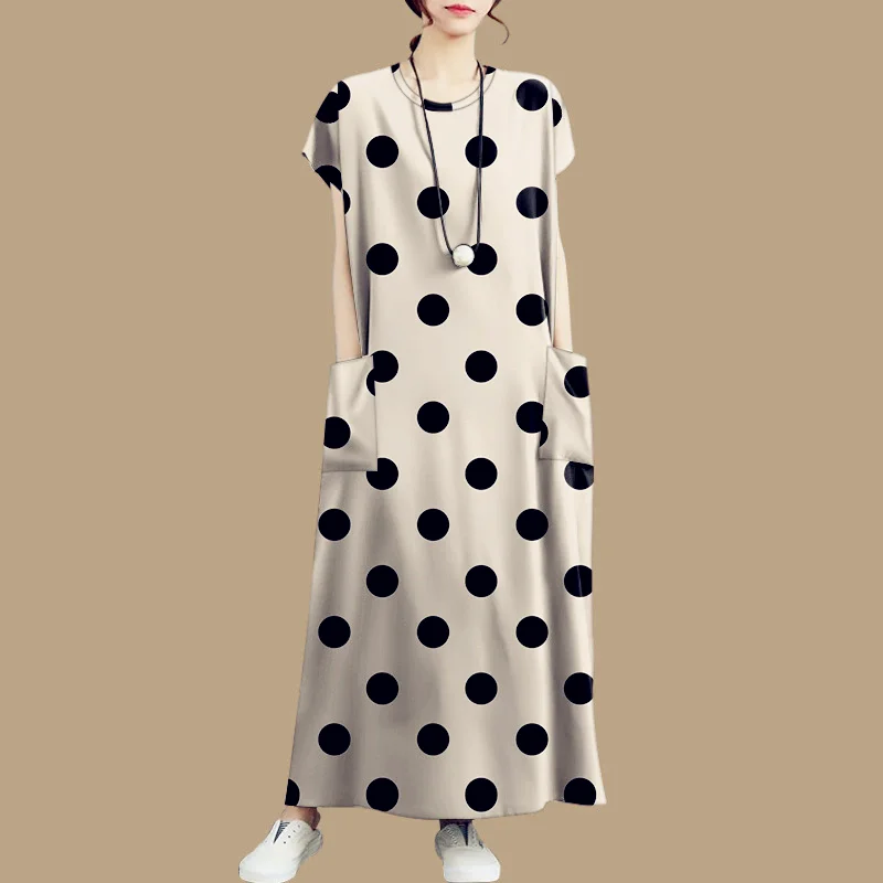 

Women Loose Summer Floral Vintage Ruffles Printed Befree Dress Large Big Boho Casual Party Elegant Pocket Plus Size Maxi Dresse