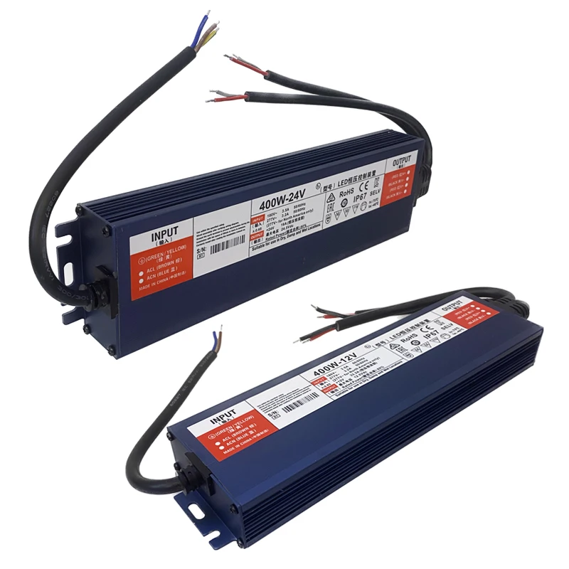 400W Lighting Transformers 24V 16.5A Adapter IP67 Outdoor Waterproof Power Supply  AC 220V To 12V 33A Convertor For LED Strip