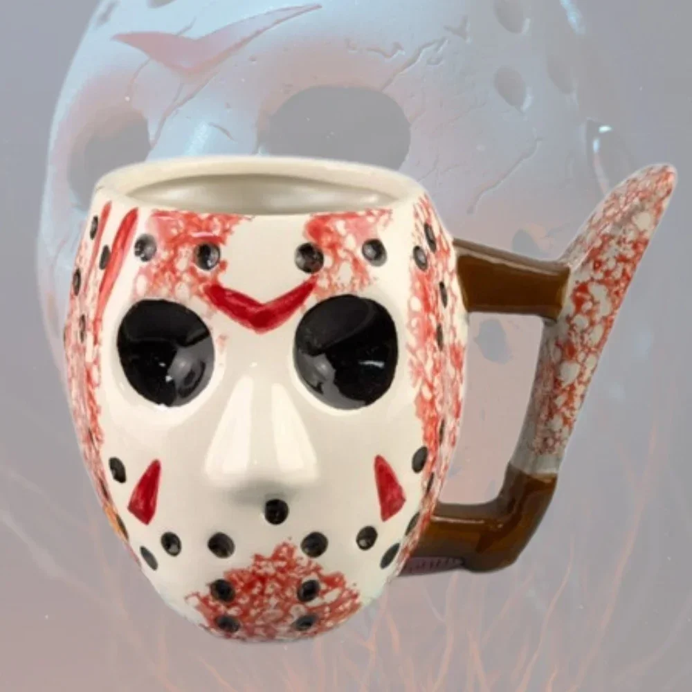 600ML Halloween Horror Mask Mug Men's Ghost Demon Ceramic Mug Milk Creative Coffee Cup Halloween Decorations