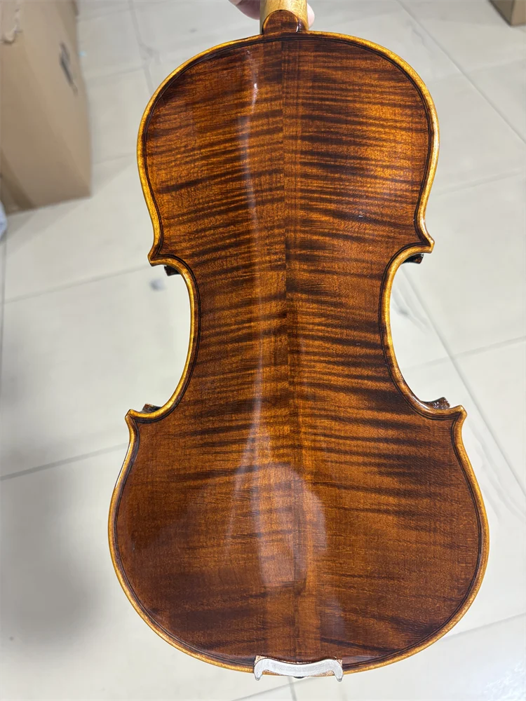 High Quality Natural Flamed Wood Hand Made 3/4 Size Violin Cкрипка  كمان 바이올린  Musical Instrument Keman Free violin