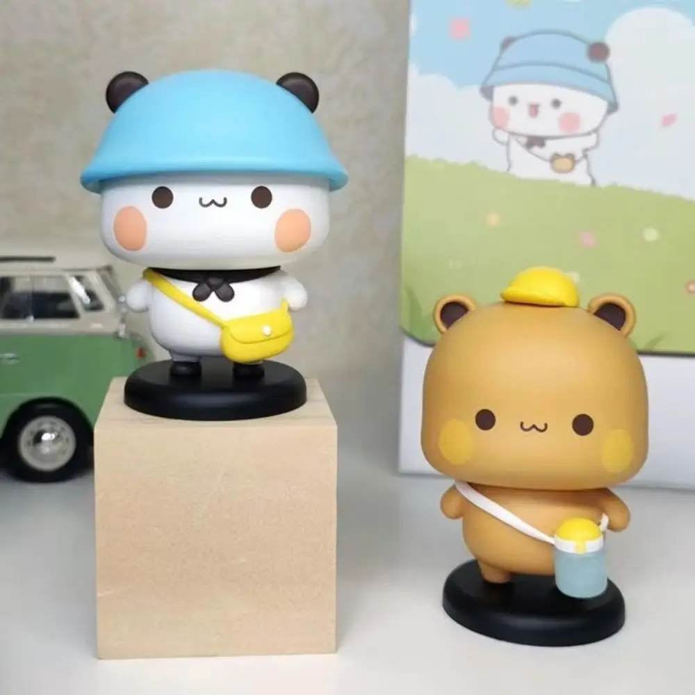 

Cute PVC Panda Bear Figure Cartoon Gift Collectible Anime Doll Ornament Bubu Dudu Animal Toy Car Interior Decoration