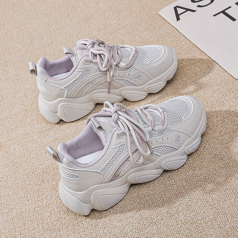 

New spring and autumn sports versatile casual mesh platform dad shoes women's fashion running sneakers