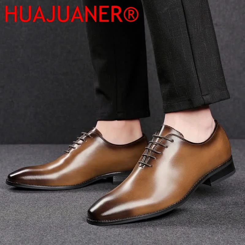 Large Size Men's Shoes New High Quality Cowhide Memory Foam Stitching Soles Business Dress Shoes Men Genuine Leather Shoes