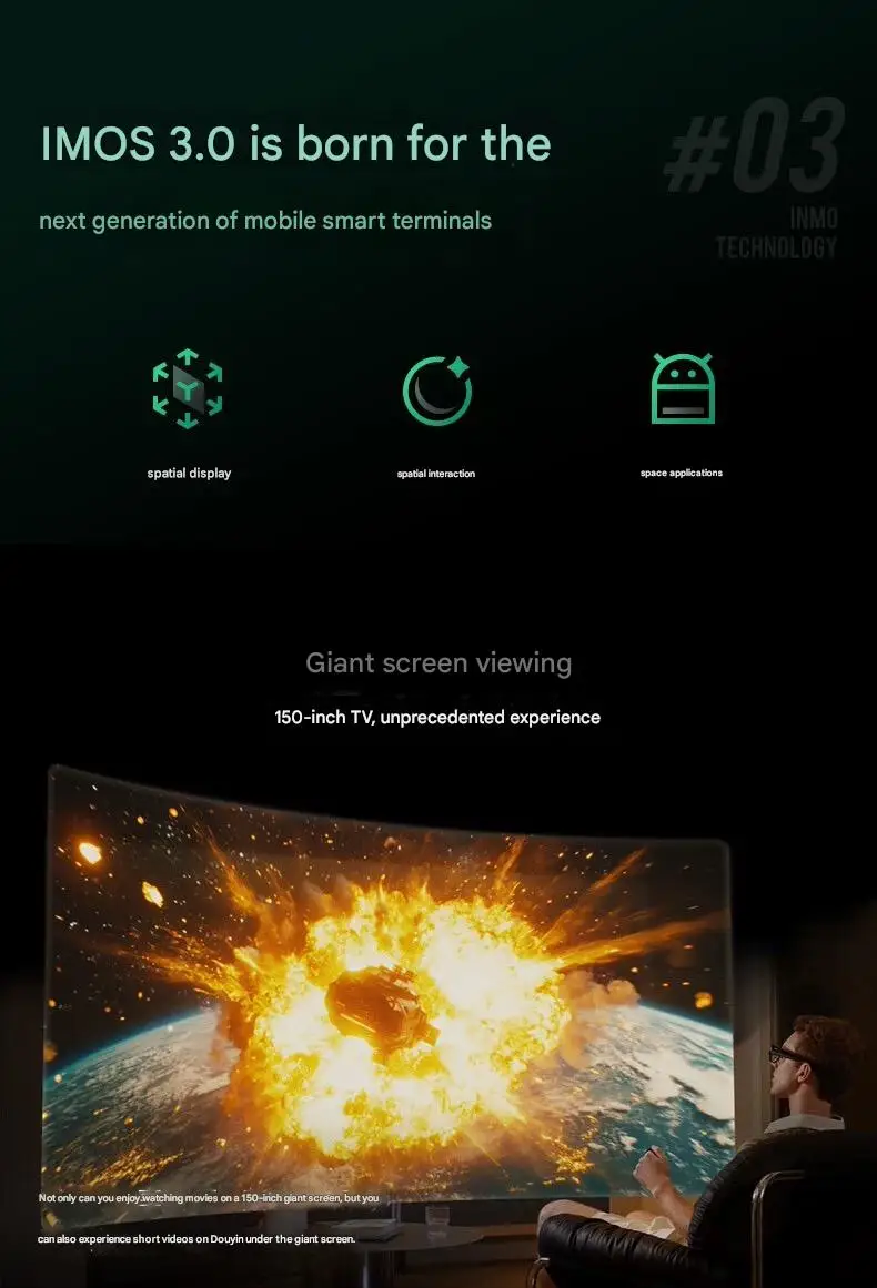 2025 INMO AIR 3 AR VR AI نظارات الواقع المعزز 16MP كاميرا 8 النواة دعم GPT Deepseek 1080P نظارات الشاشة
