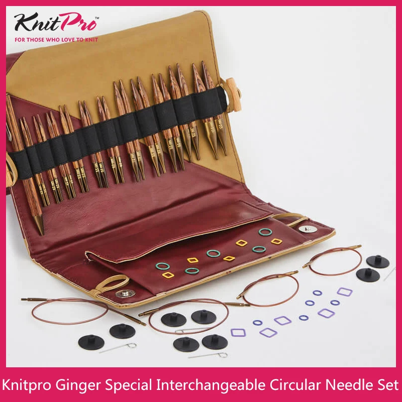 

Knitpro Ginger 40cm Interchangeable Circular Needles set 11 sizes – 2 needle tips in each size