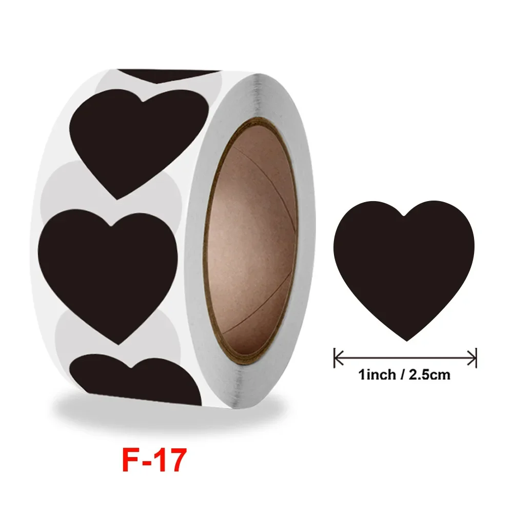 100-500pcs Round Bronzing Heart gift seal label Adhesive Kraft Seal Sticker Baking decorations for home cute handmade sticker